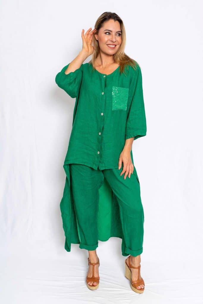 Flynn Linen Shirt | Emerald