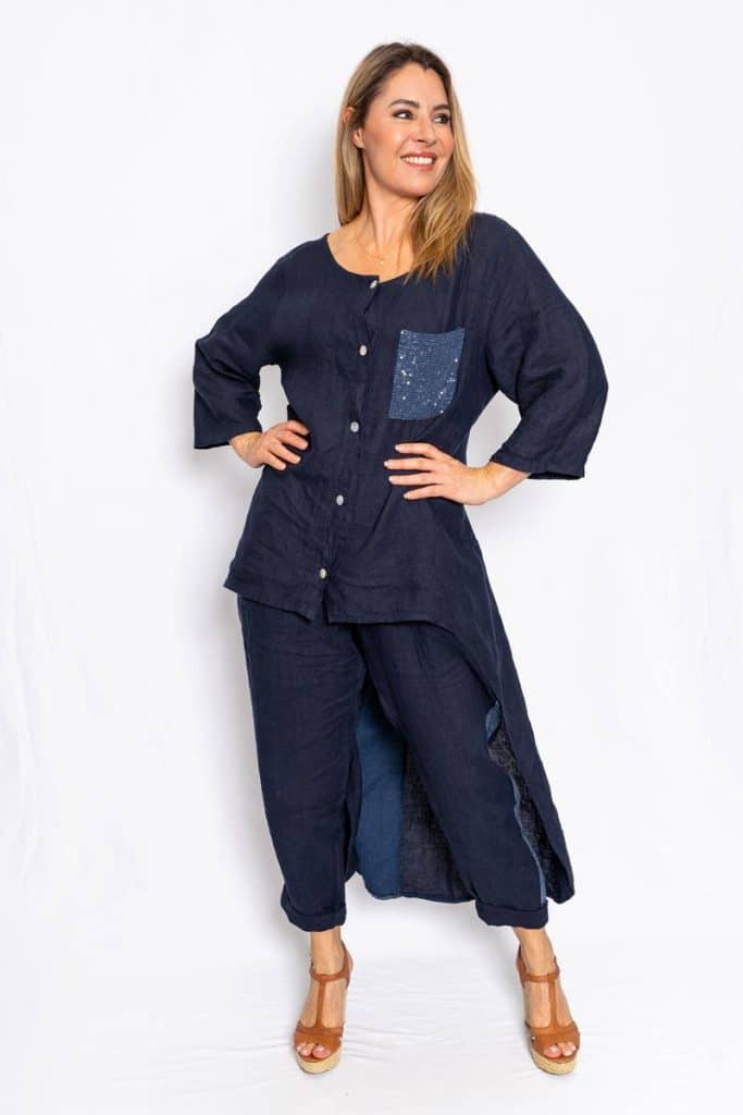 Flynn Linen Shirt | Navy