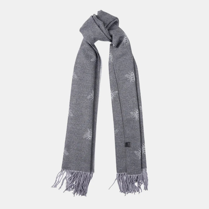 Honey Bee Double Sided Scarf - Grey