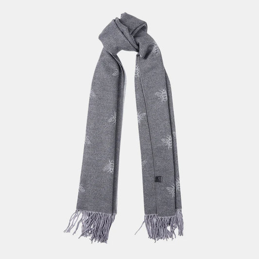 Honey Bee Double Sided Scarf - Grey