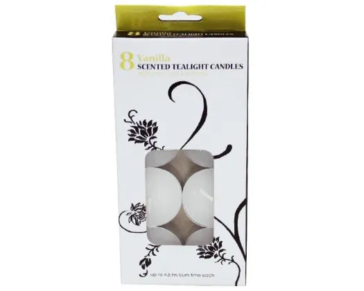 PACKET 8 4.5 HOUR SCENTED TEALIGHTS-WHITE