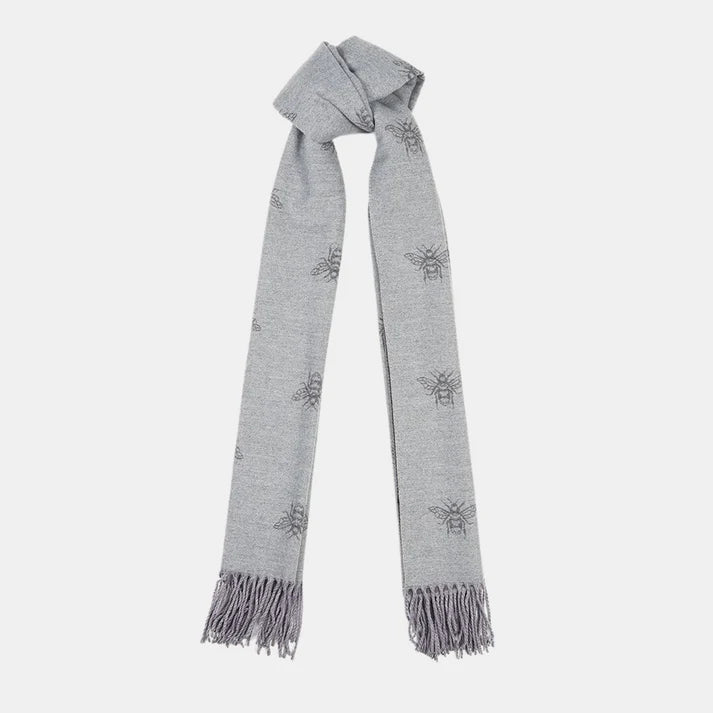 Honey Bee Double Sided Scarf - Grey