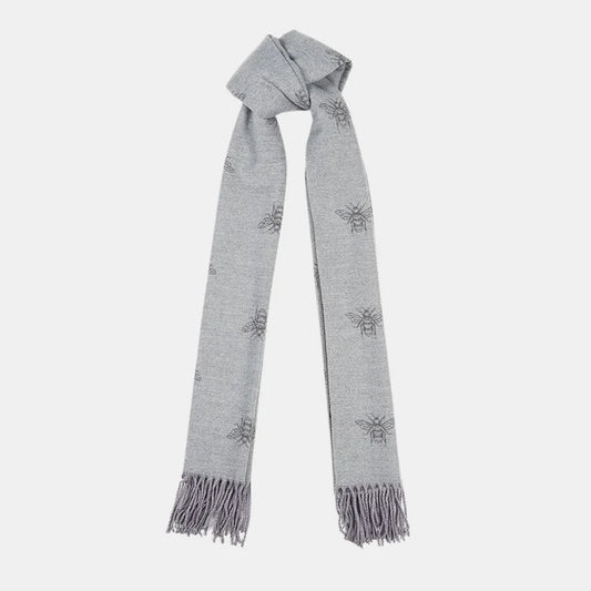 Honey Bee Double Sided Scarf - Grey