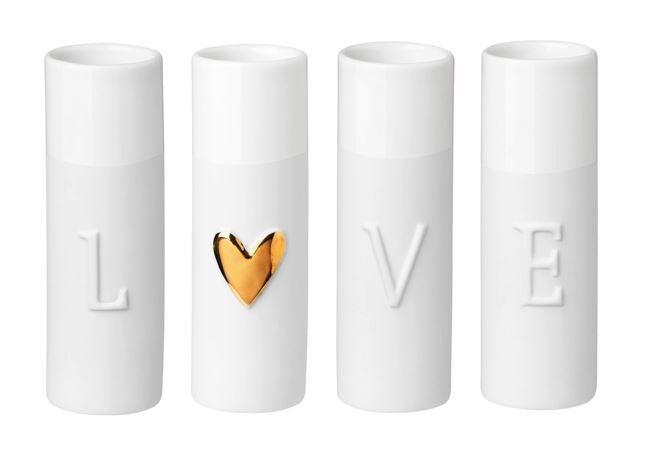 Räder - Love set of 4 - Mini Porcelain Vase