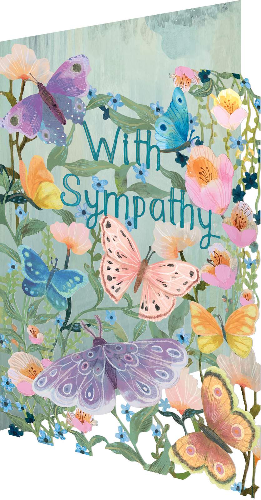 Roger La Borde - Butterflies With - Sympathy Laser Cut Card