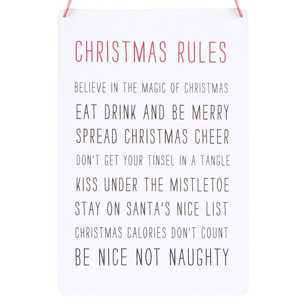 Christmas Rules Sign