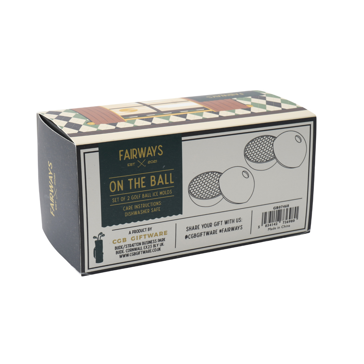 Set Of 2 Golf Ball Ice Molds