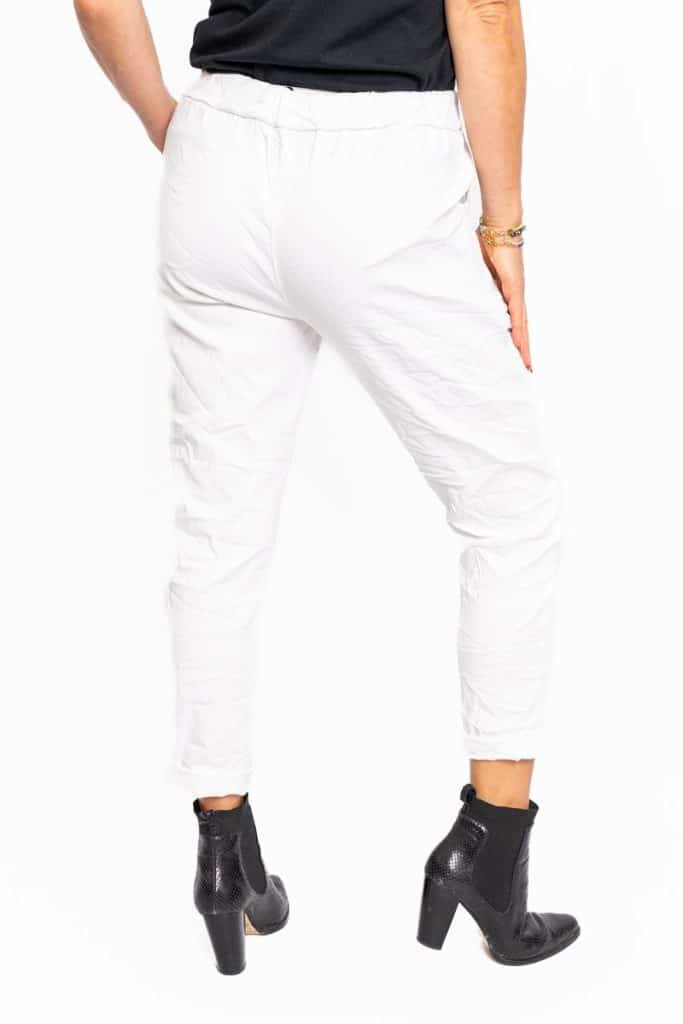 Sequin Patched Pants | White