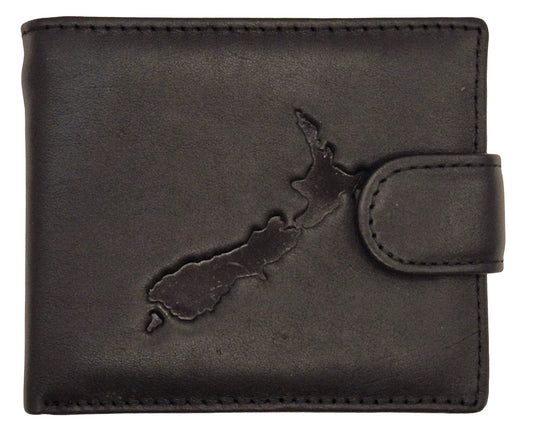 Men's Leather Wallet NZ Map
