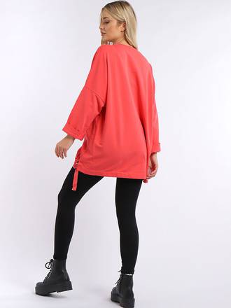 Starburst Cotton Sweater | Coral