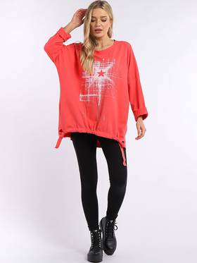 Starburst Cotton Sweater | Coral