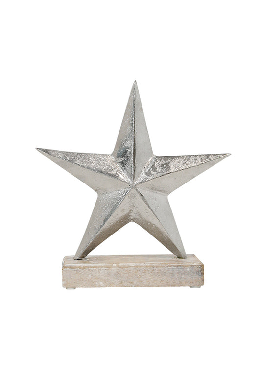Aluminium Star w/Wood Base LGE