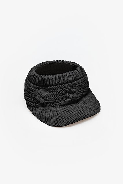 Knit Ear Warmer Visor | Black