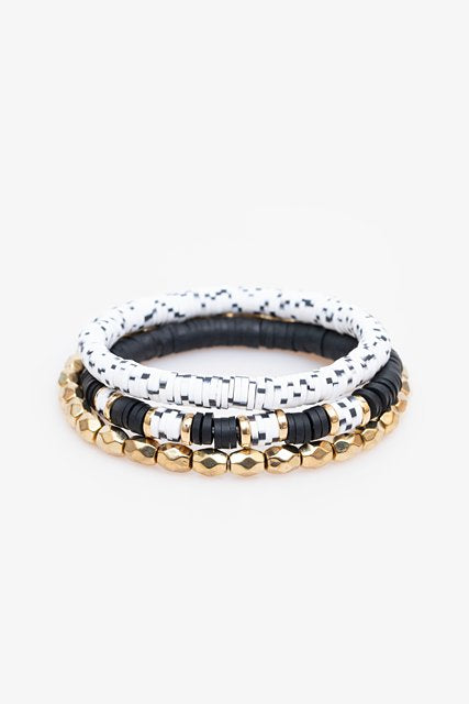 Beaded Bracelet Set | Black