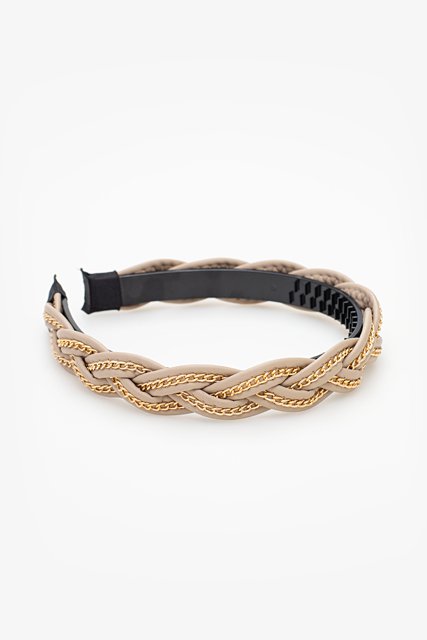 Braided Chain Headband | Taupe
