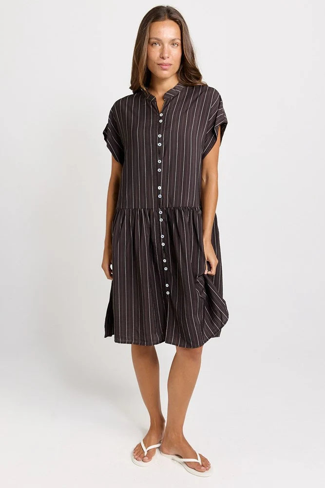 Sandy Dress Brown Stripe