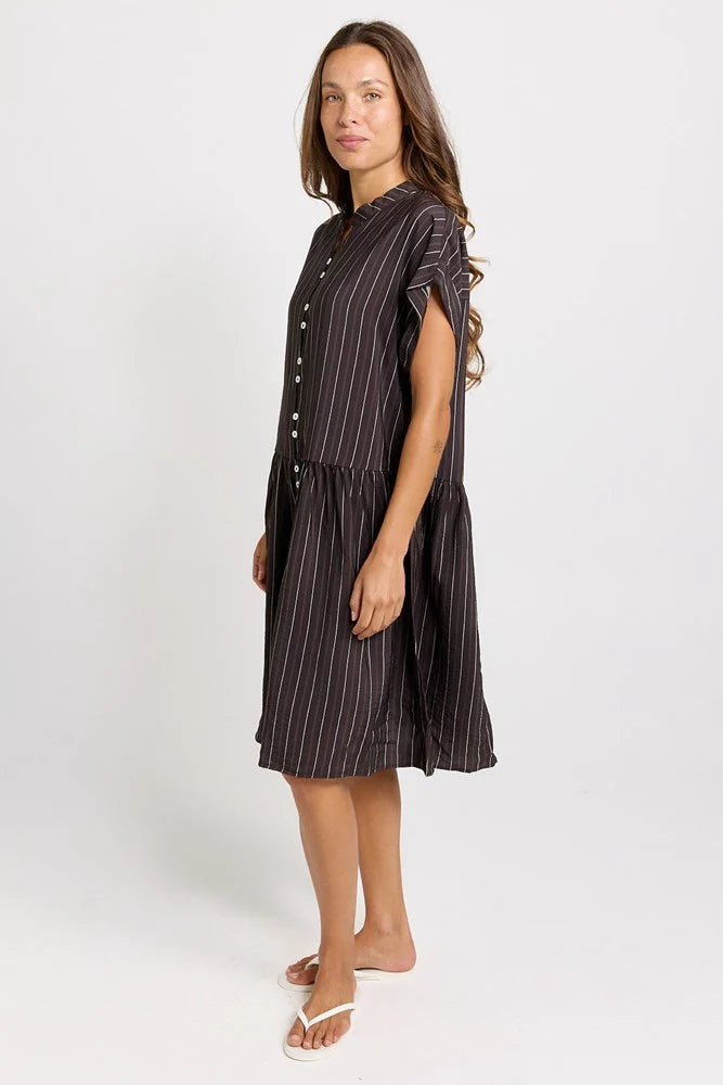 Sandy Dress Brown Stripe