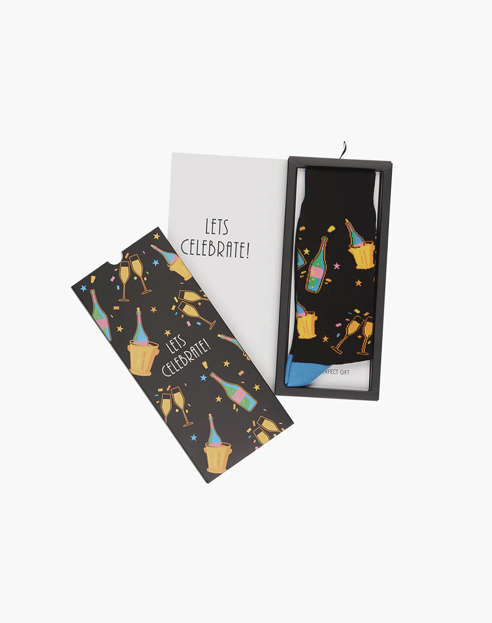 LET'S CELEBRATE BAMBOO SOCK CARD - BLACK / W2-8
