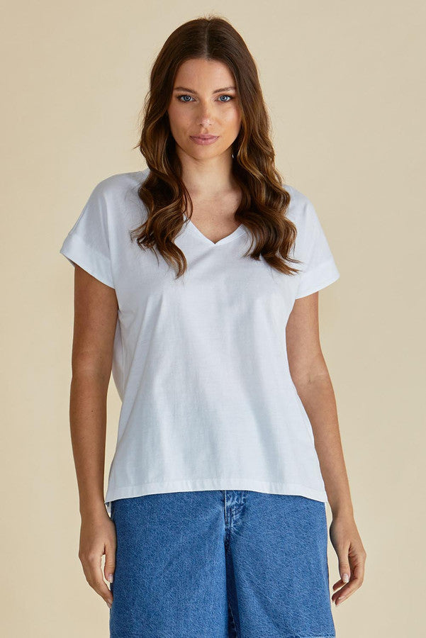 Tracy V-Neck Tee White