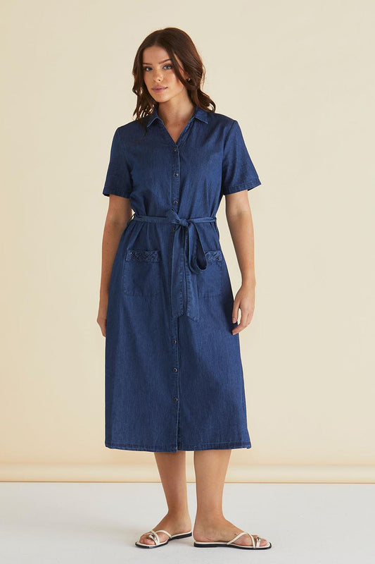 Betty Basics Soft Denim Shirt Dress