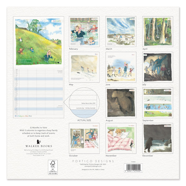 Going On A Bear Hunt Square Family Planner Wall Calendar 2024