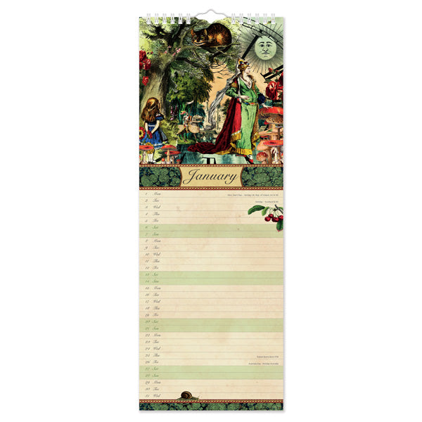 Alice in Wonderland Slim Calendar 2024