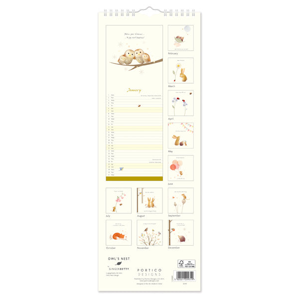 Ginger Betty Slim Wall Calendar 2024