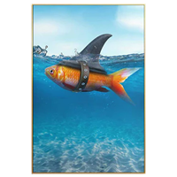 Framed Art Print Canvas G/Fish to Shark