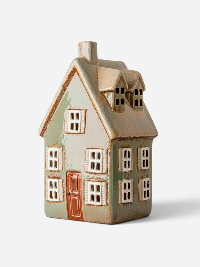 Devon Tall Tea Light Cottage Sage