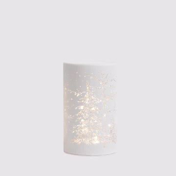 Forest Scape Noel Lantern in White