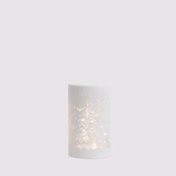 Forest Scape Noel Lantern in White