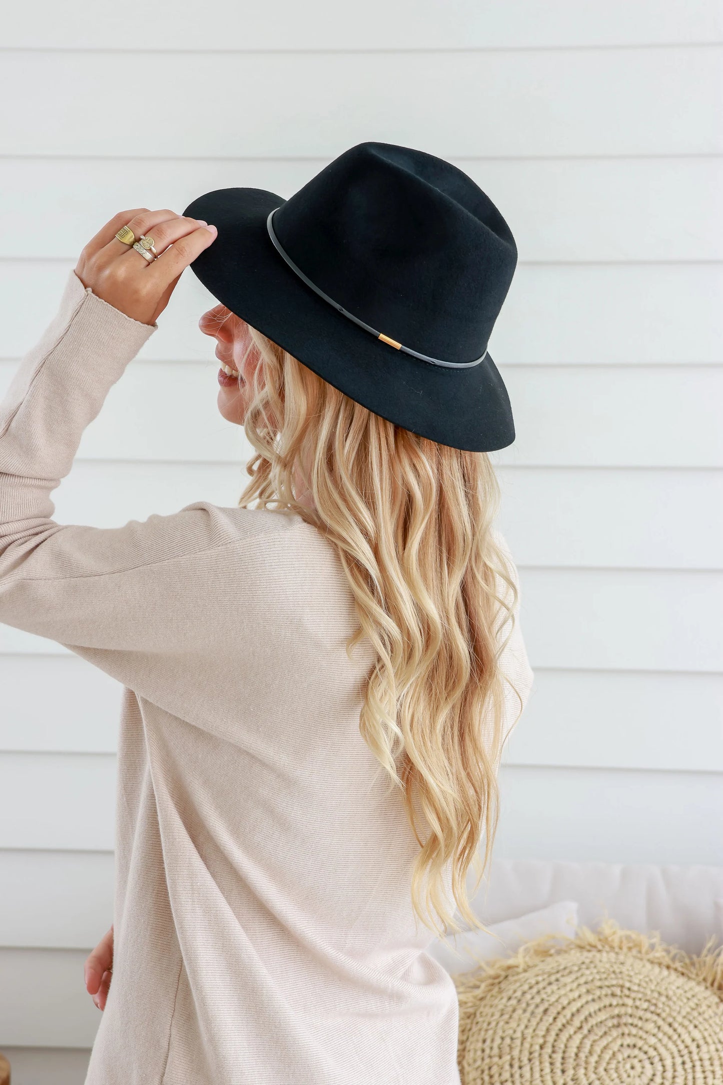 Black felt panama 2024 hat