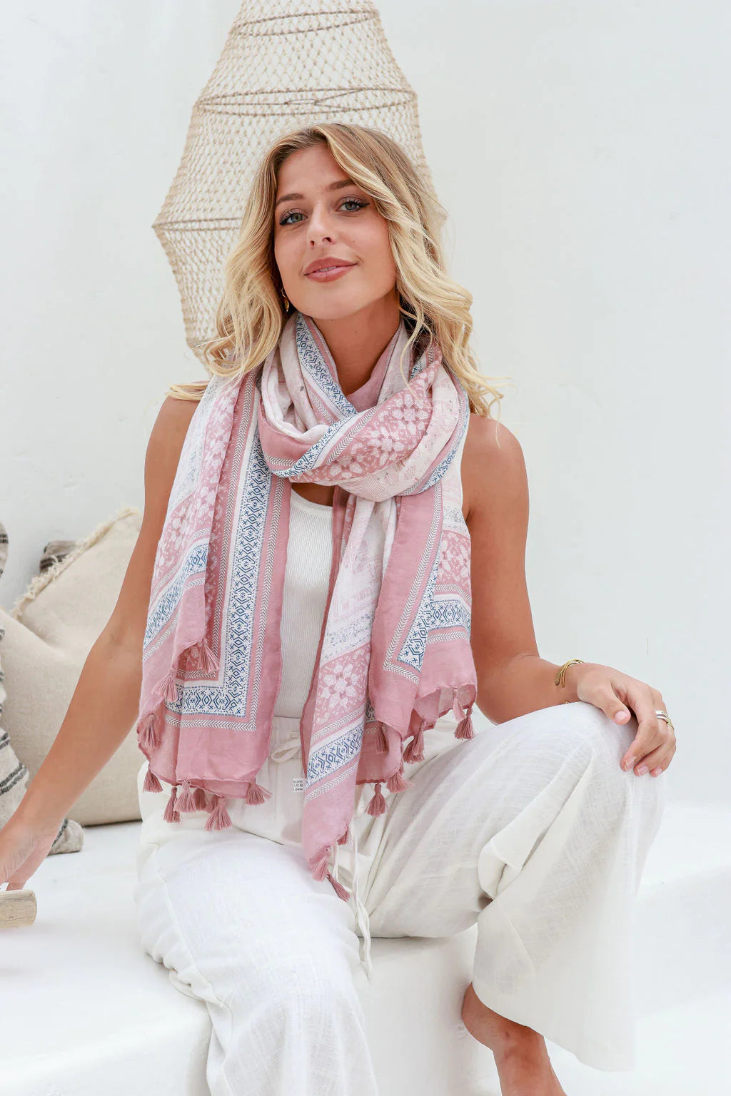 Pink Aztec Scarf