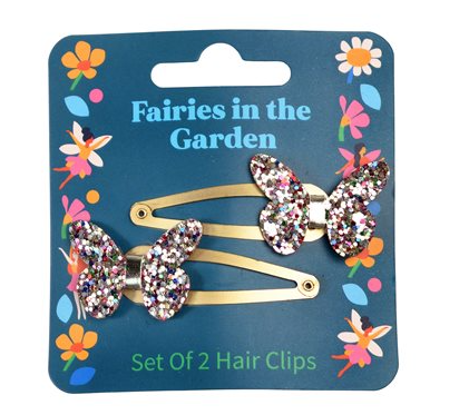 Fairies in the Garden hair clips