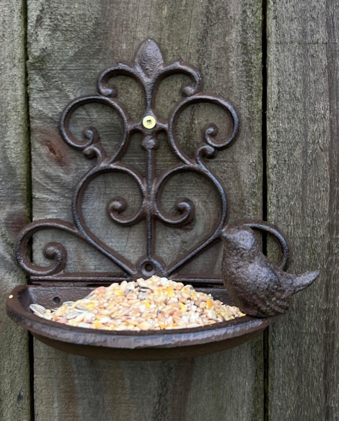 Cast Iron Wall Bird Feeder