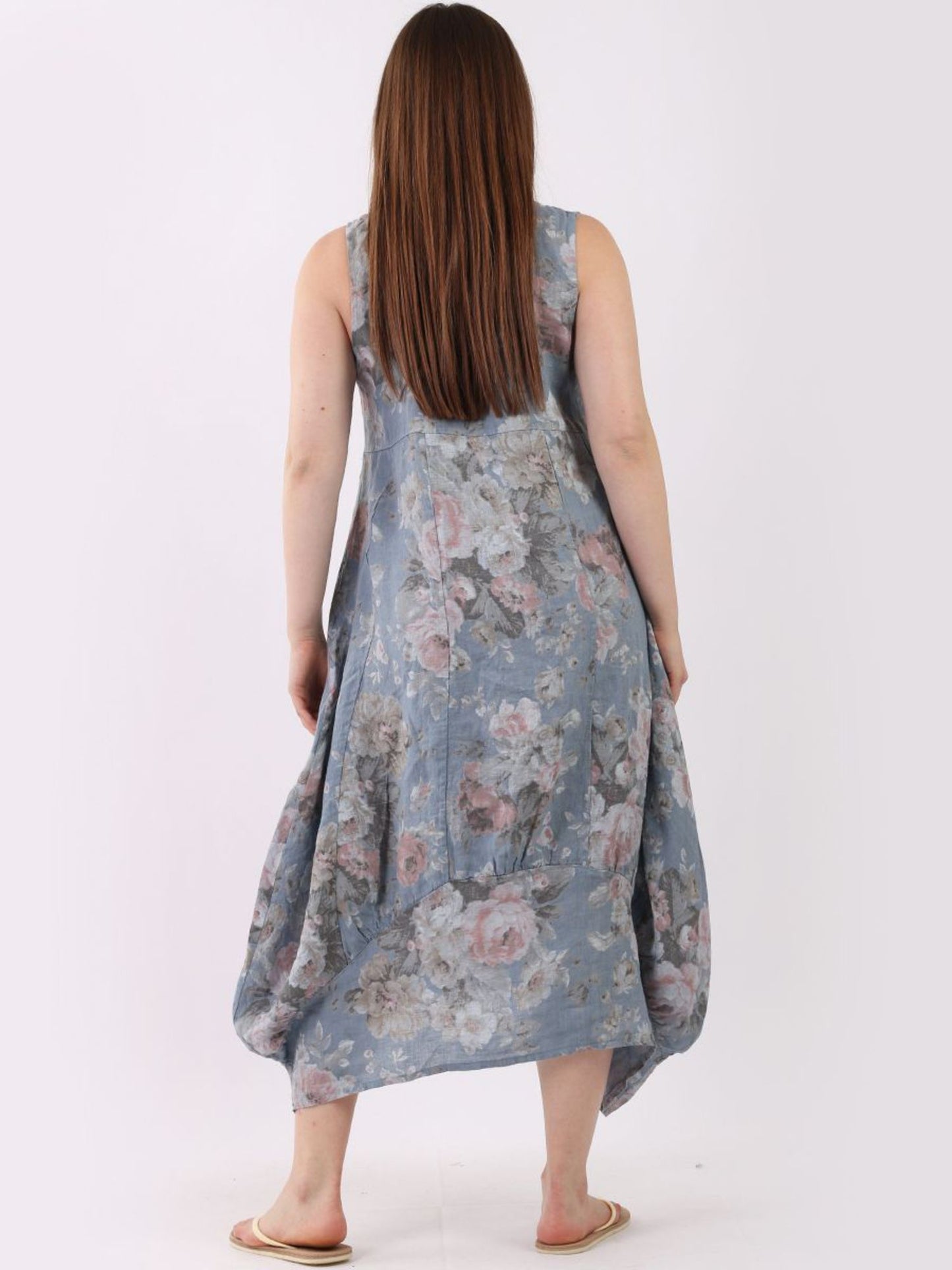 Gabriella Floral Linen Dress | Denim