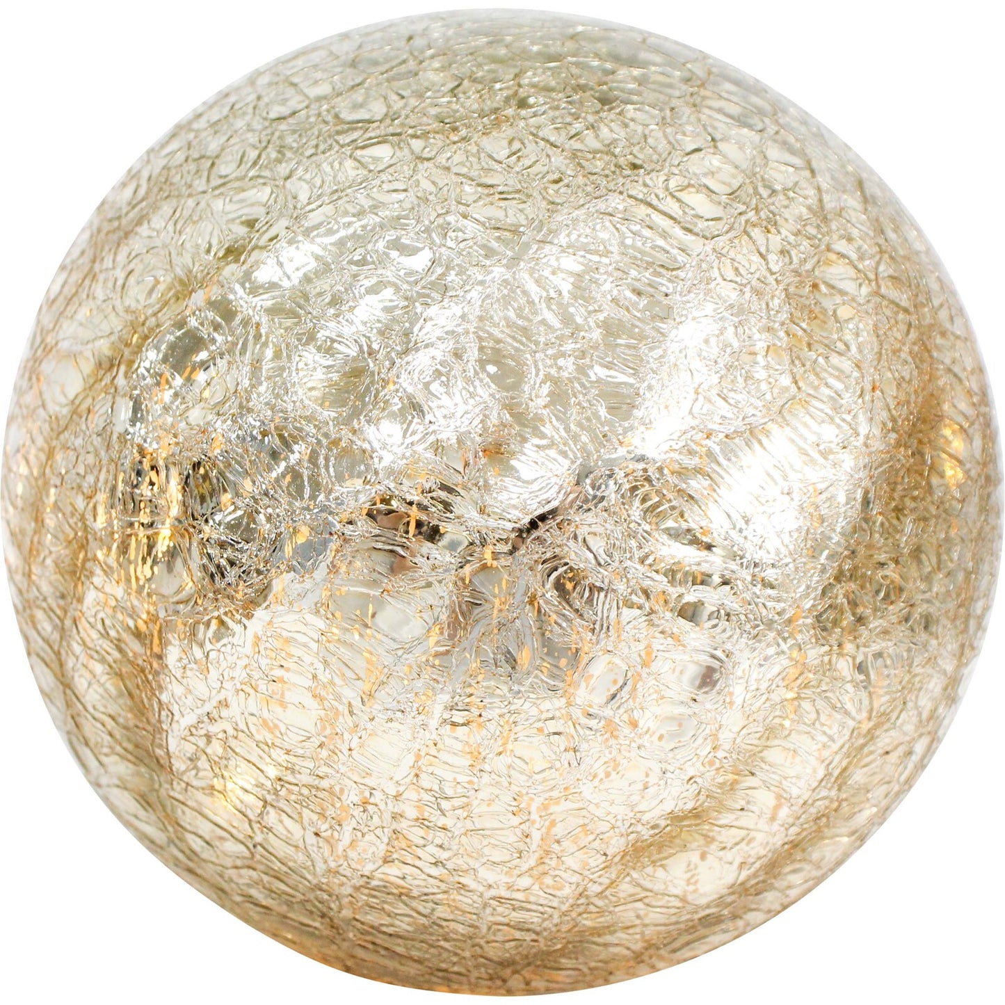 Glass Ball Nougat Crackled Med Led