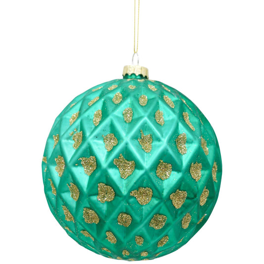 Glass Baubble Jade/gold Lrg
