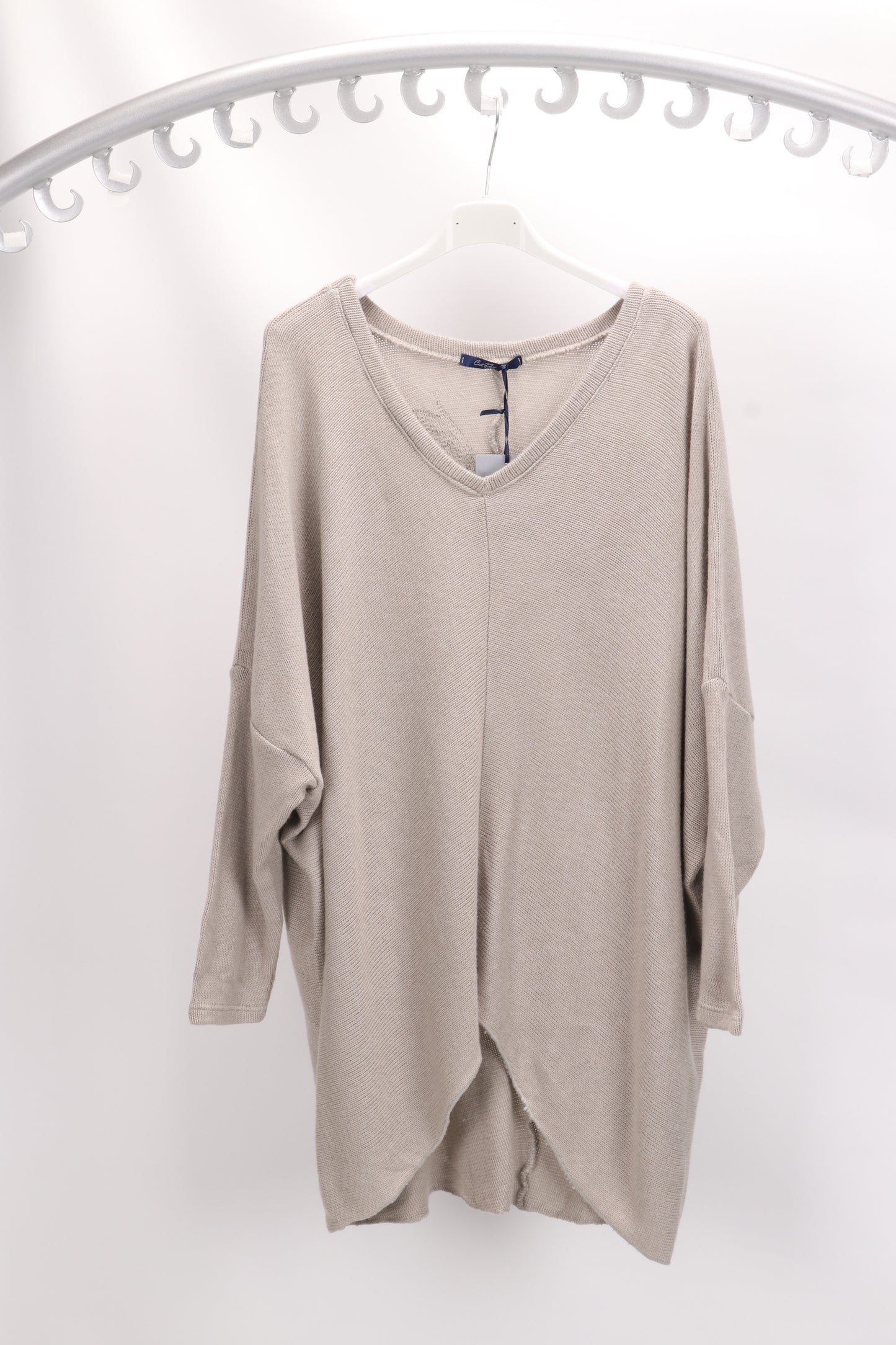 Raw Edged Embellished Angel Wing Knit