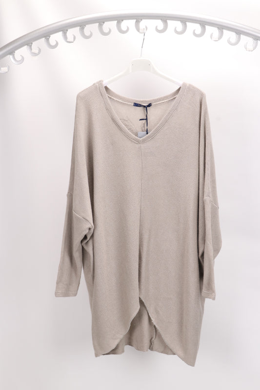 Raw Edged Embellished Angel Wing Knit