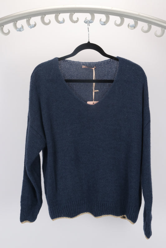 NAVY * One Size: Fit 8-14 * POLYACRYLIC SWEATER