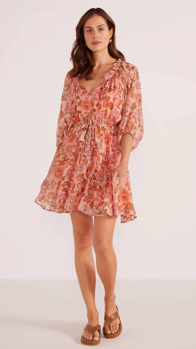 Amelia Puff Sleeve Mini Dress Peaflo