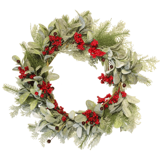 Wreath – Red and Pale Green