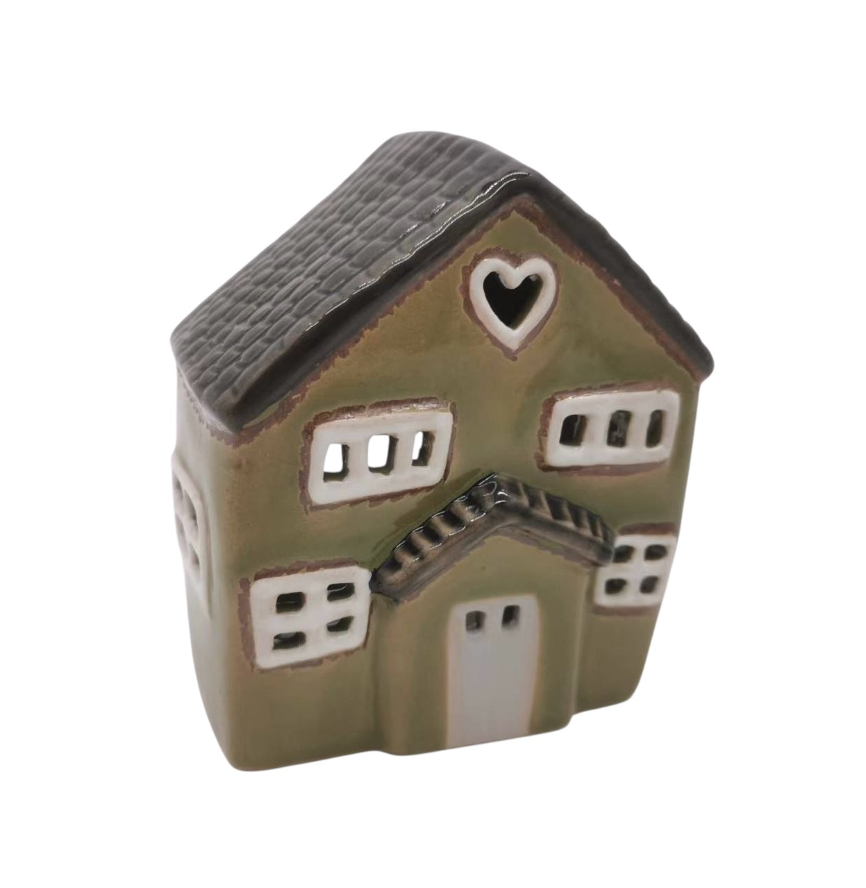 Ceramic Patio Heart Tealight House
