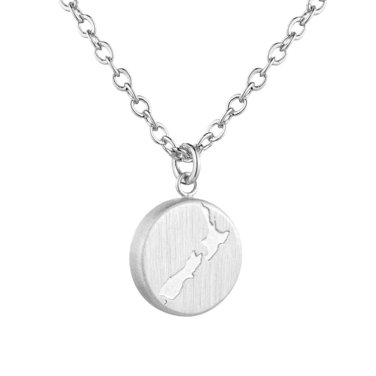 Round New Zealand/Aotearoa Map Necklace