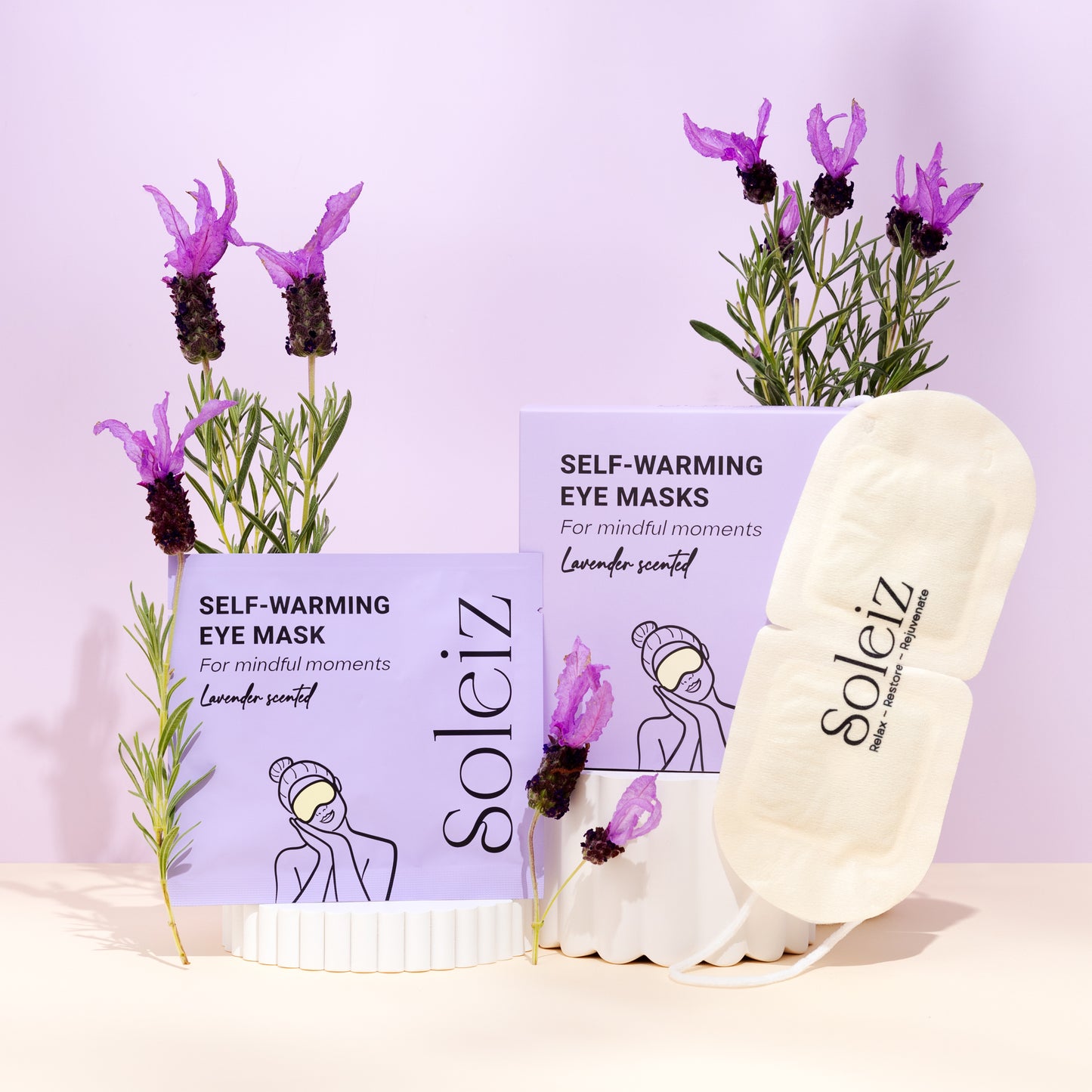 Soleiz - Lavender Scented Self-Warming Eye Mask (5 Pack)