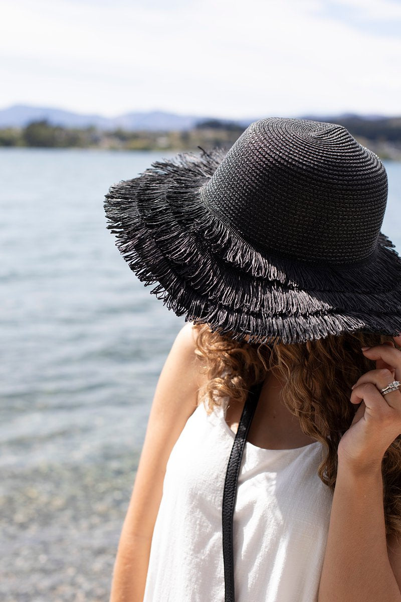 Black Layered Sunhat