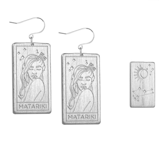 Matariki Goddess Earrings | Silver