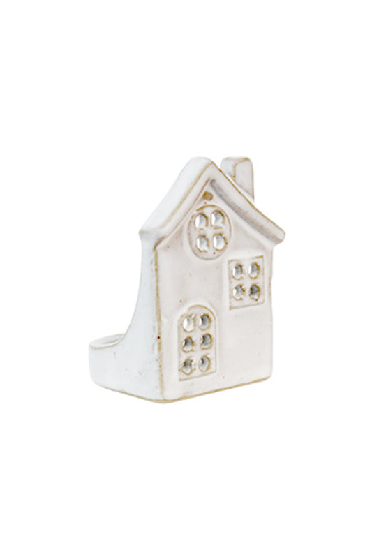 Mini Ceramic House T-light Holder w/ Slope