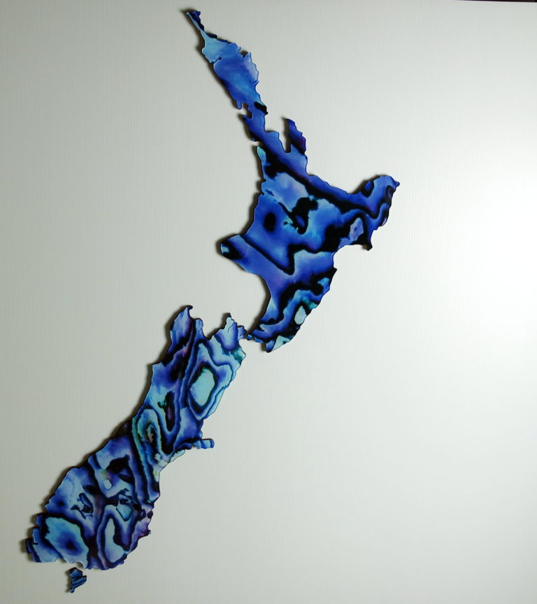 NZ Map Paua Acrylic